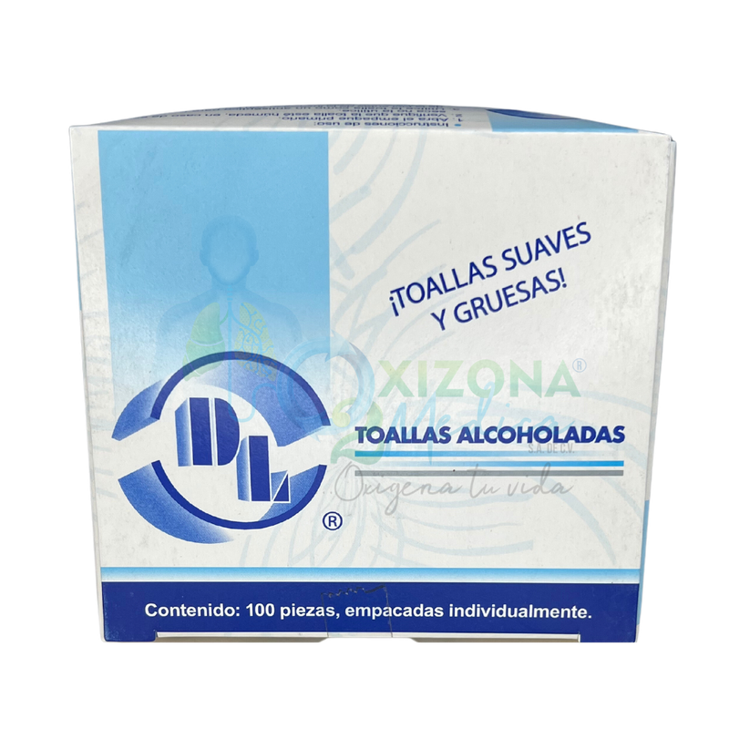 Toallas alcoholadas  DL 100 pzas