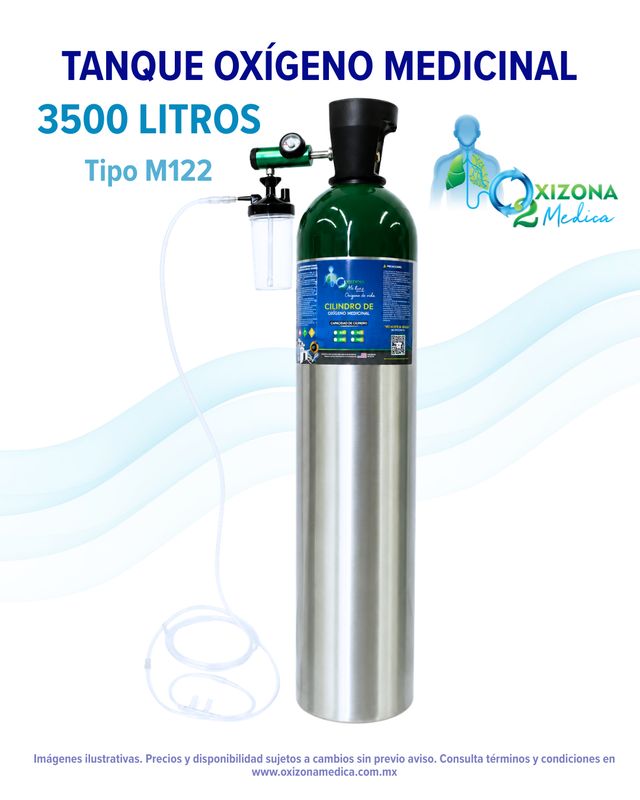 ​Tanque de OXIGENO Medicinal de 3500 litros con kit de Oxígeno de REGALO (M122)
