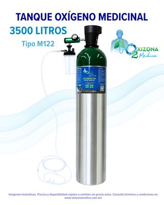 ​Tanque de OXIGENO Medicinal de 3500 litros con kit de Oxígeno de REGALO (M122)