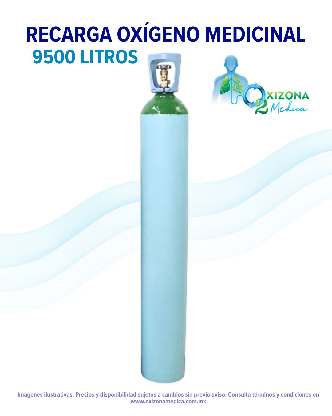 Recarga de OXIGENO medicinal 9500 Litros Envío Gratis a domicilio Oxígeno Medicinal INFRA