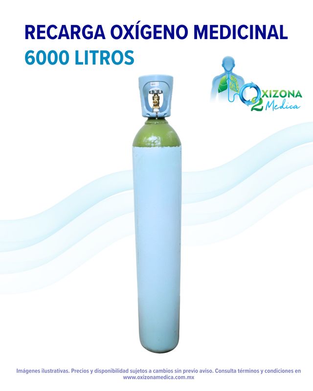 Recarga OXIGENO medicinal de 6000 litros. Oxígeno Medicinal INFRA