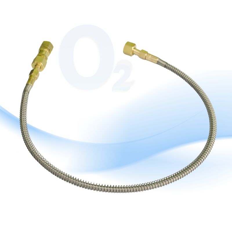 Manguera Pigtail Oxigeno Check CGA540 100 Cm para Tanque de Oxígeno, Manifold, trasvase