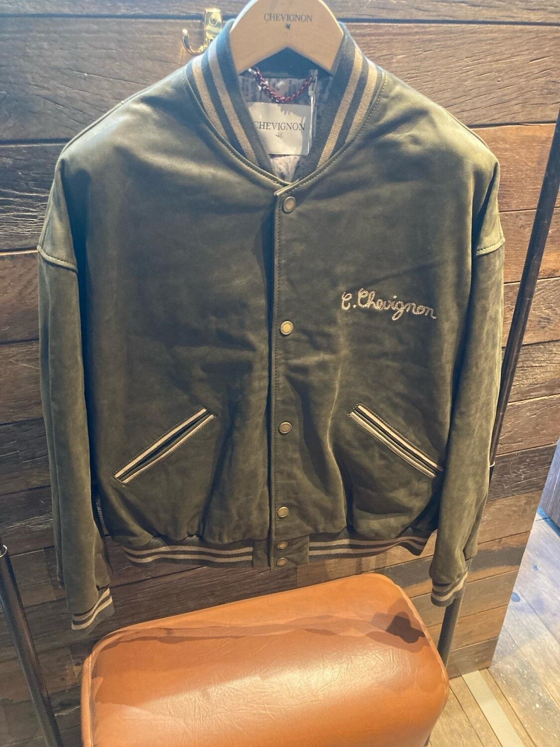 BLOUSON TEDDY 90 HERMES VERT LEATHER