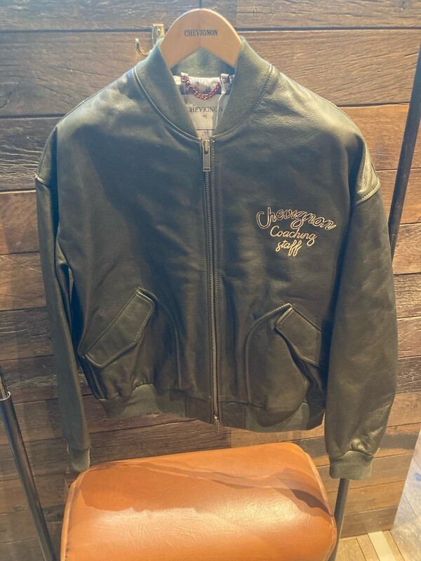 BLOUSON EXCLUSIVE ATLANTA VERT KAKI LEATHER