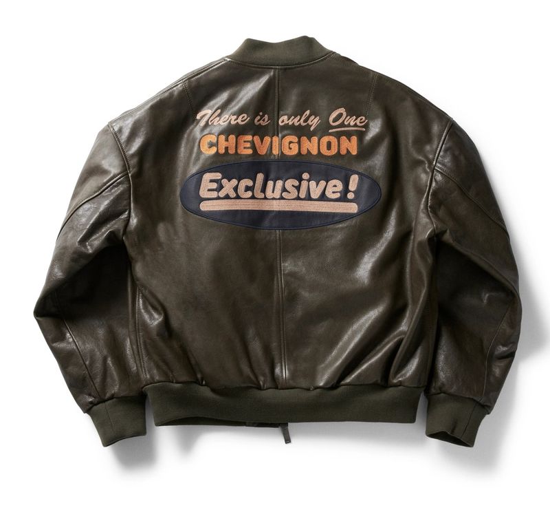 BLOUSON EXCLUSIVE ATLANTA VERT KAKI LEATHER