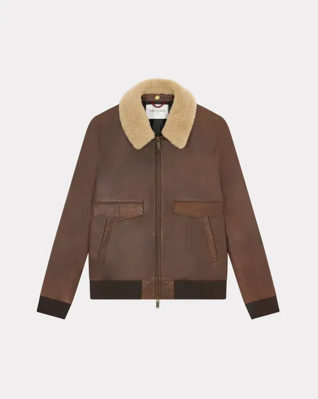 BROWN HILL LEATHER PILOT JACKET