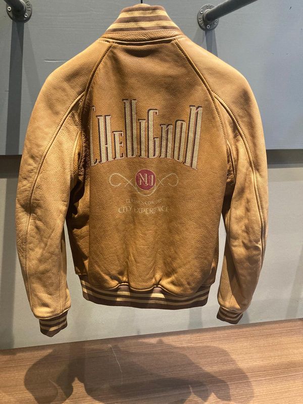 BLOUSON CITY VARSITY LEATHER COGNAC