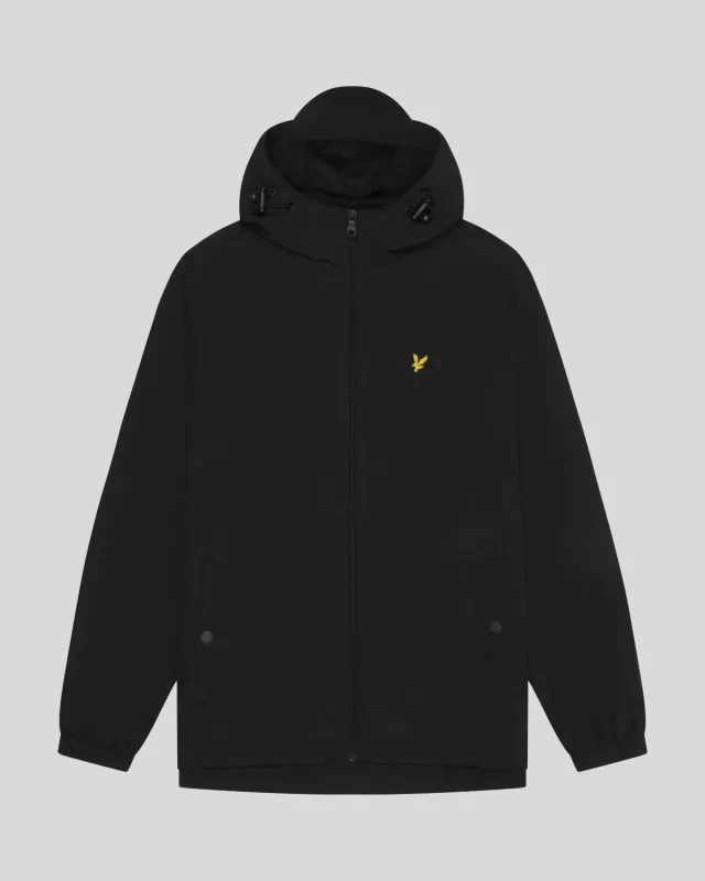 a BLACK ZIP THROUGH HOODED JACKET LYLE &amp; SCOTT