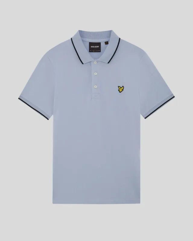 a LIGHT BLUE TIPPED POLO SHIRT LYLE &amp; SCOTT