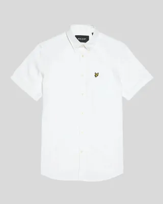 a SHORT SLEEVE OXFORD SHIRT WHITE LYLE & SCOTT