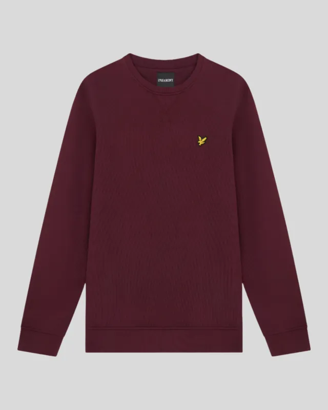 a BURGUNDY CREW NECK SWEATSHIRT LYLE &amp; SCOTT