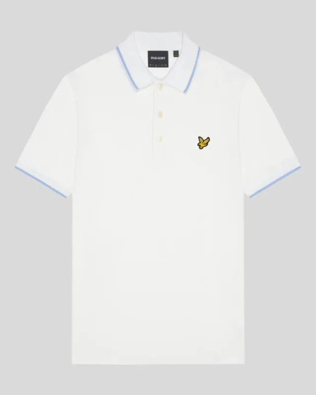 a WHITE TIPPED POLO SHIRT LYLE &amp; SCOTT