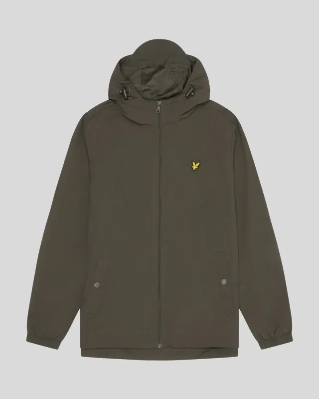 a OLIVE ZIP THROUGH HOODED JACKET LYLE &amp; SCOTT