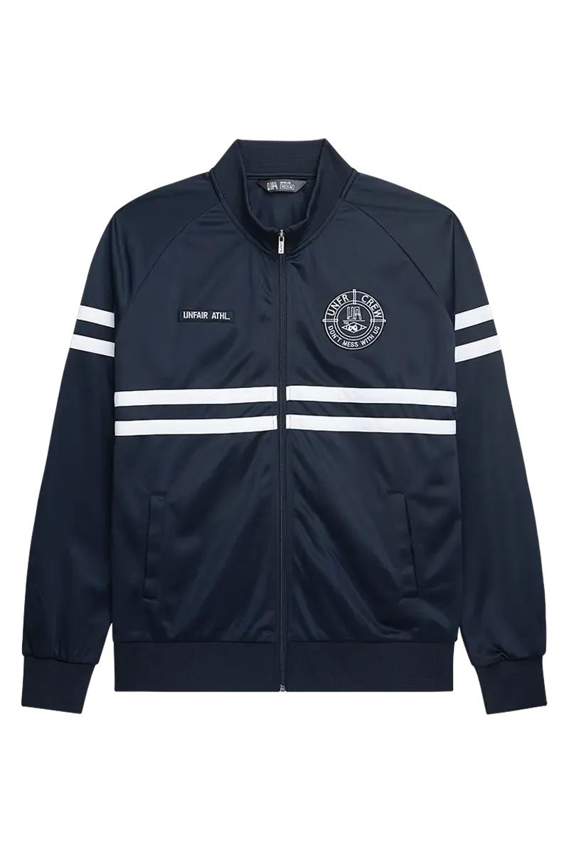 a DMWU TRACKTOP NAVY UNFAIR ATHLETICS