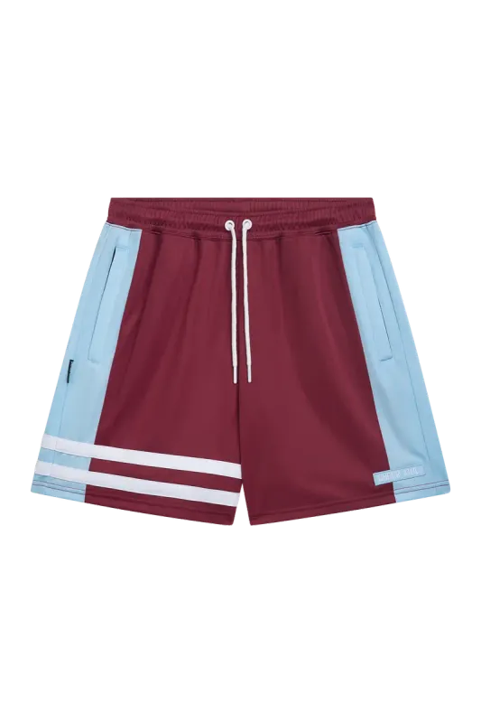 DMWU ATHLETIC SHORTS BURGUNDY/SKY BLUE UNFAIR ATHLETICS