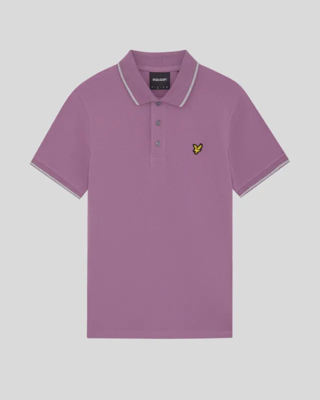 a DARK THISTLE TIPPED POLO SHIRT LYLE &amp; SCOTT