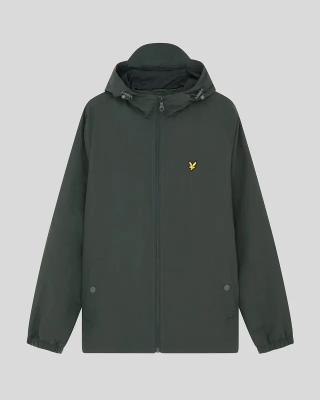 a GREY ZIP THROUGH HOODED JACKET LYLE &amp; SCOTT