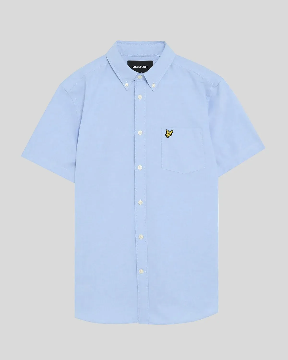a SHORT SLEEVE OXFORD SHIRT LIGHT BLUE LYLE &amp; SCOTT