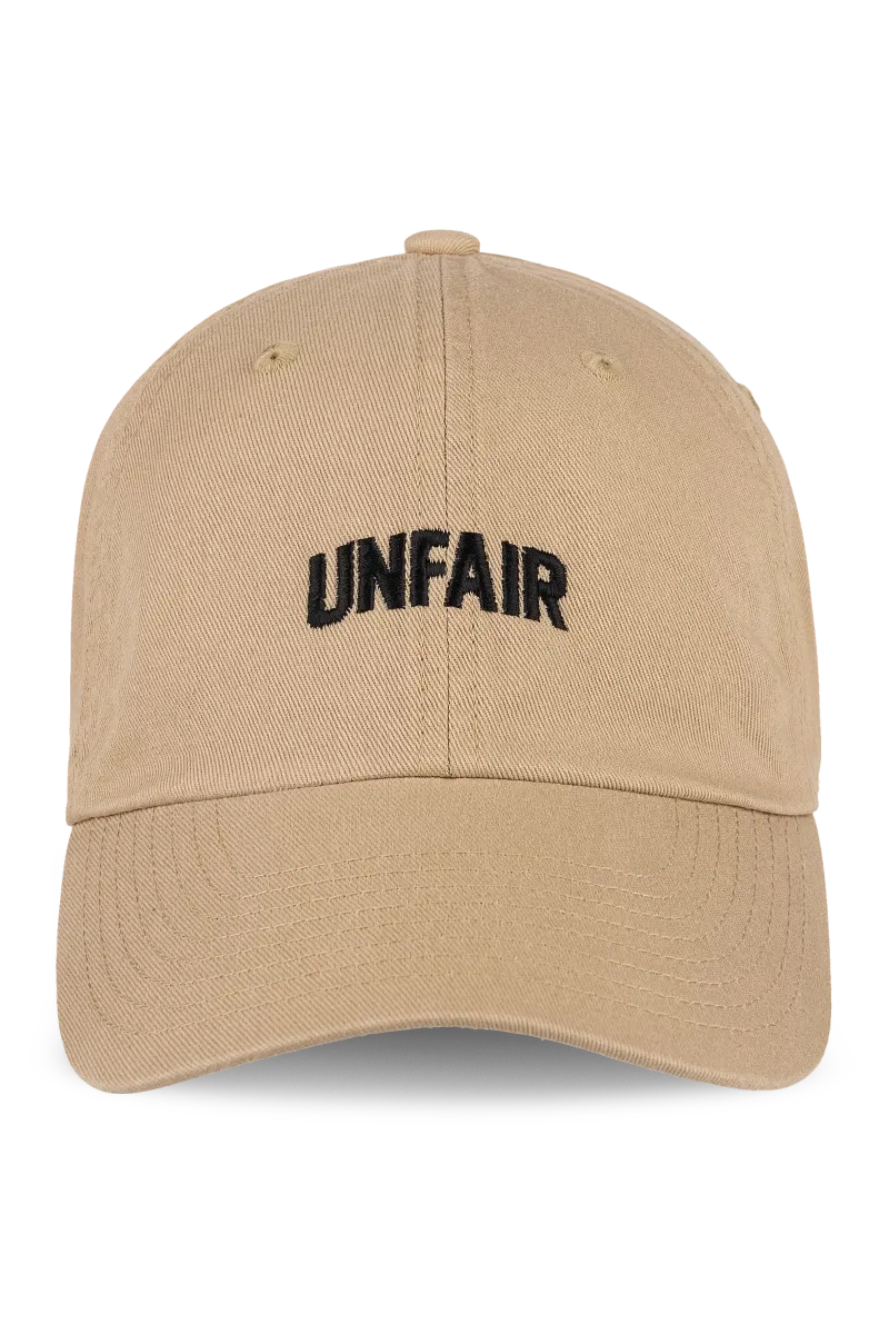 a BEIGE BASEBALLCAP UNFAIR ATHLETICS