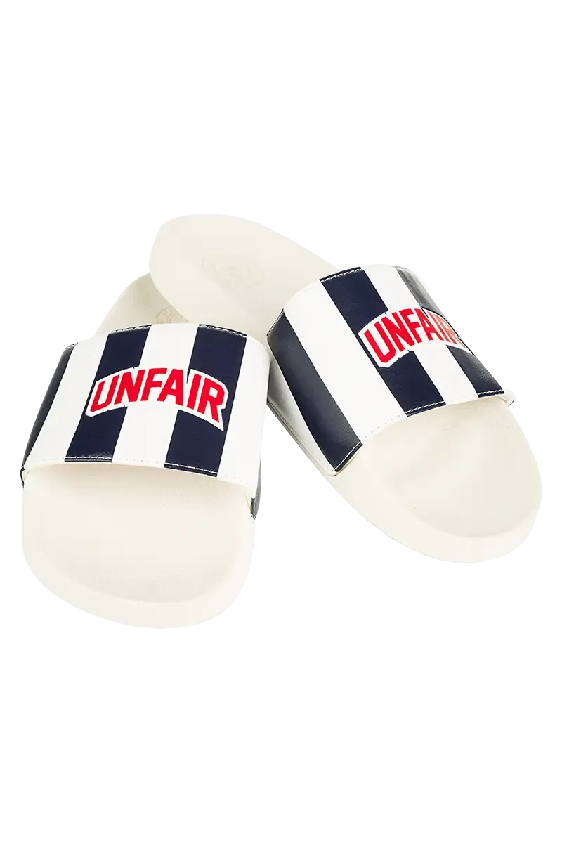 a AZURO BEIGE NAVY SLIDES  UNFAIR ATHLETICS