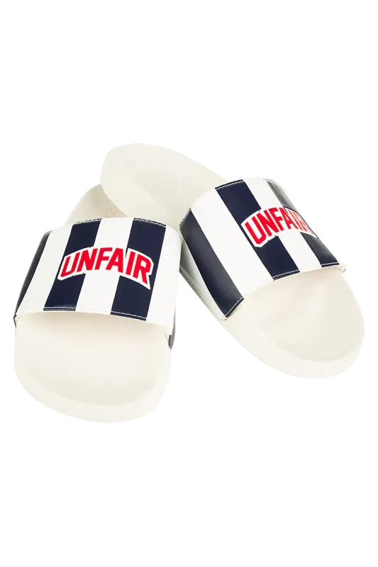 a AZURO BEIGE NAVY SLIDES  UNFAIR ATHLETICS