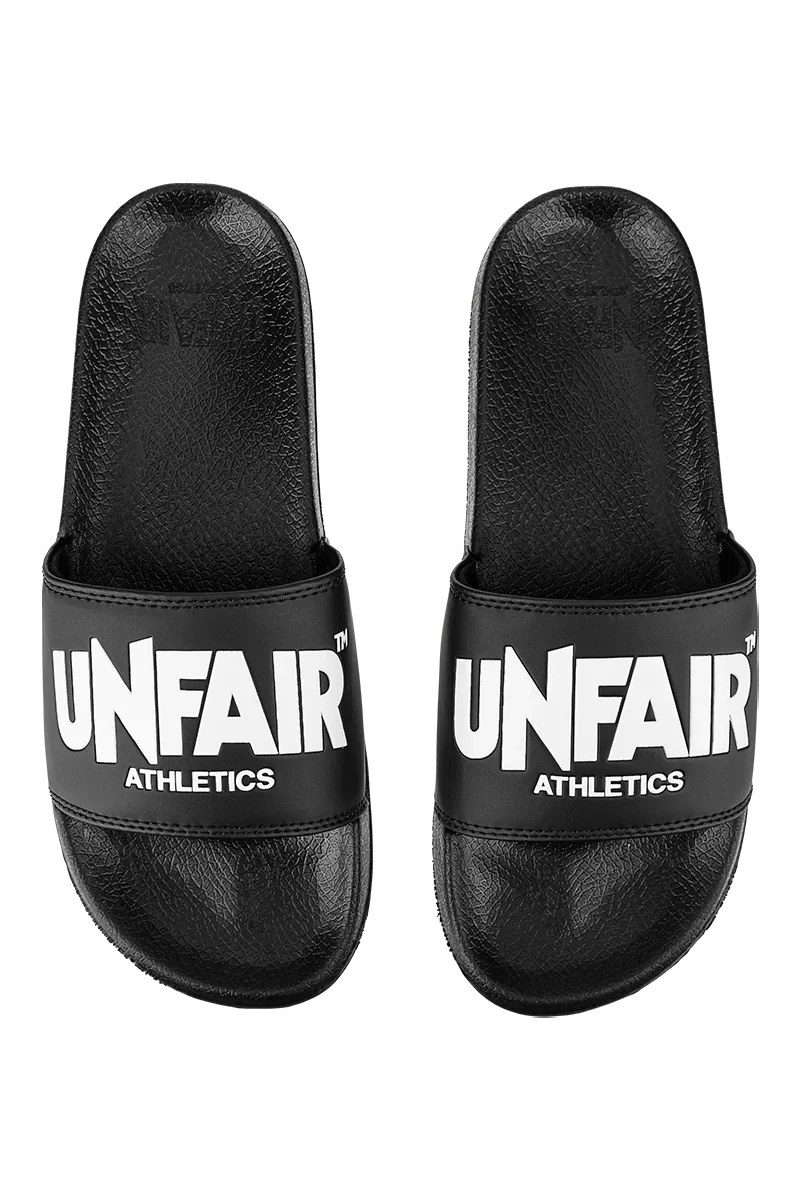 a BLACK CLASSIC SLIDES UNFAIR ATHLETICS