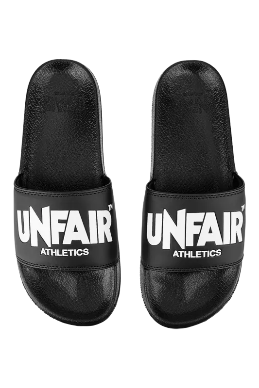 a BLACK CLASSIC SLIDES UNFAIR ATHLETICS