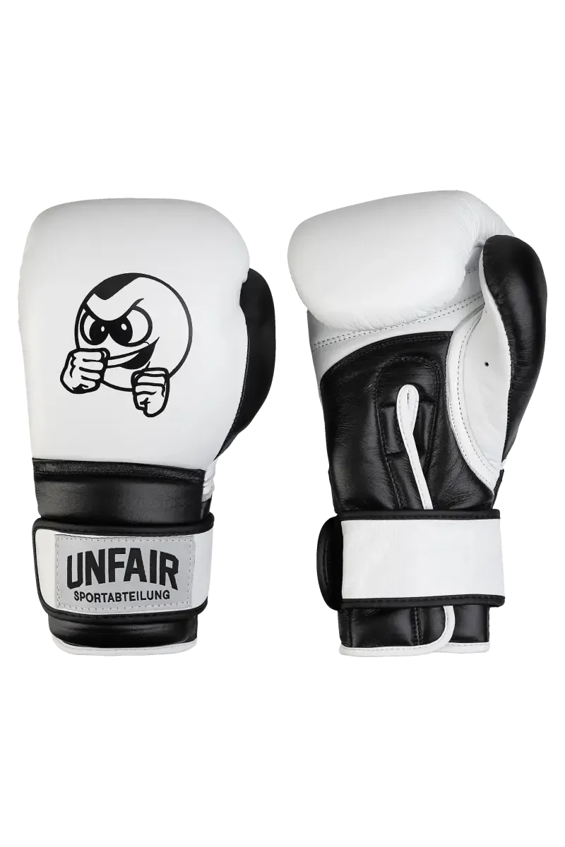 a BOXING GLOVES WHITE BLACK UNFAIR ATHLETICS