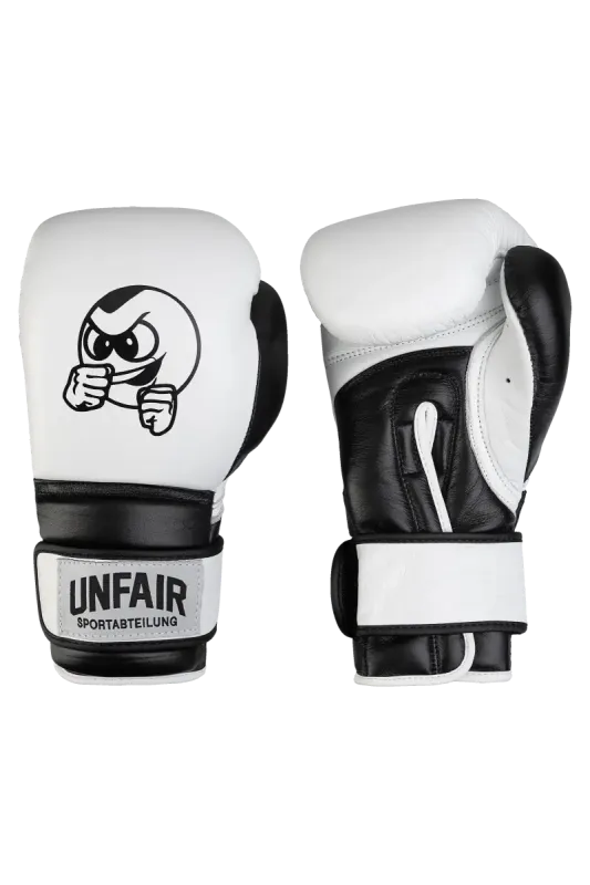 a BOXING GLOVES WHITE BLACK UNFAIR ATHLETICS