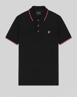 BLACK PINK TIPPED POLO SHIRT LYLE &amp; SCOTT