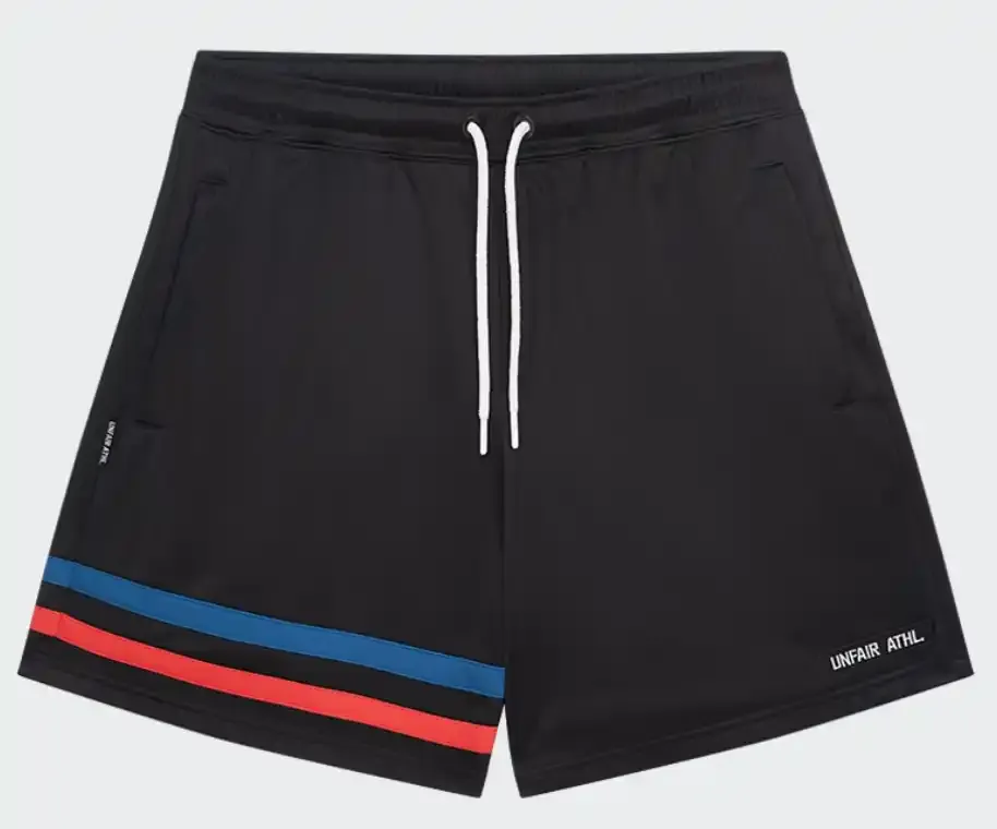 DMWU ATHLETIC SHORTS BLACK TRICOLORE UNFAIR ATHLETICS