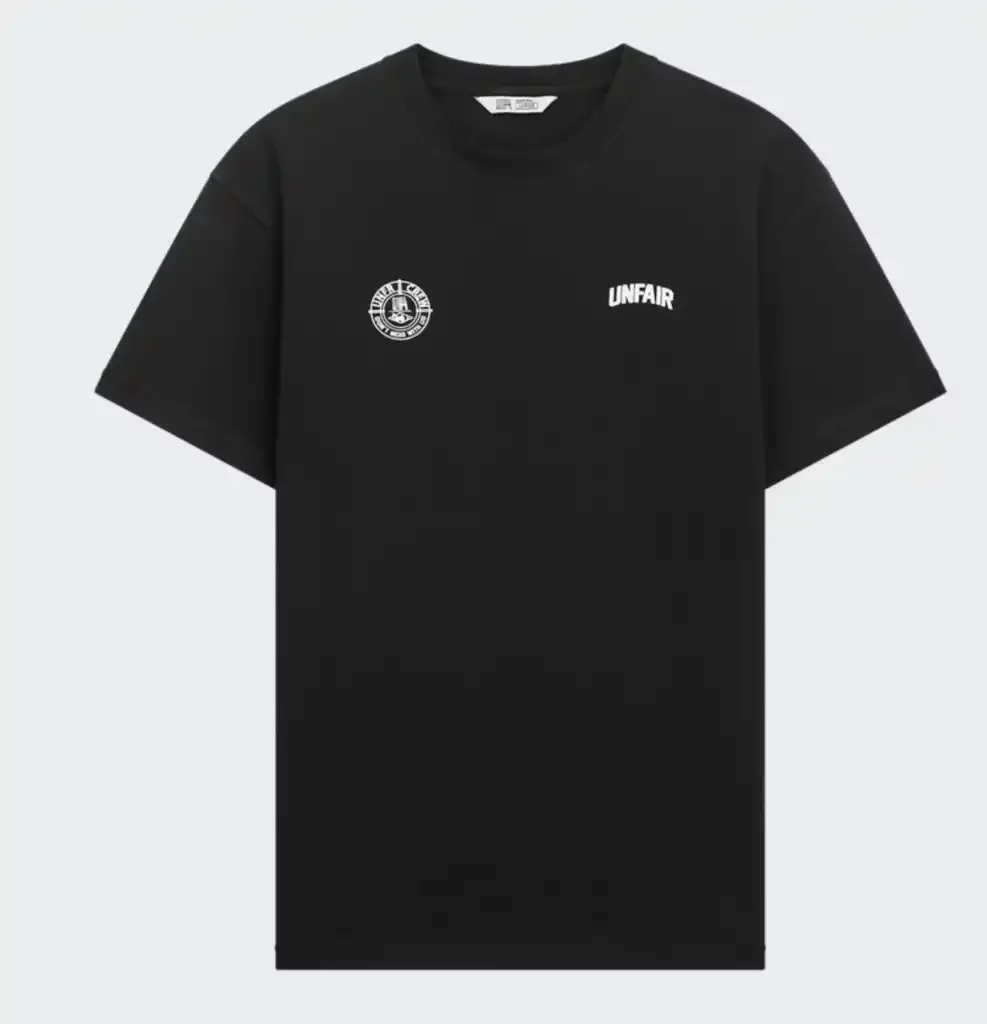 a BLACK TWO SIDE LOGO Two T-SHIRT UNFAIR ATHLETICS
