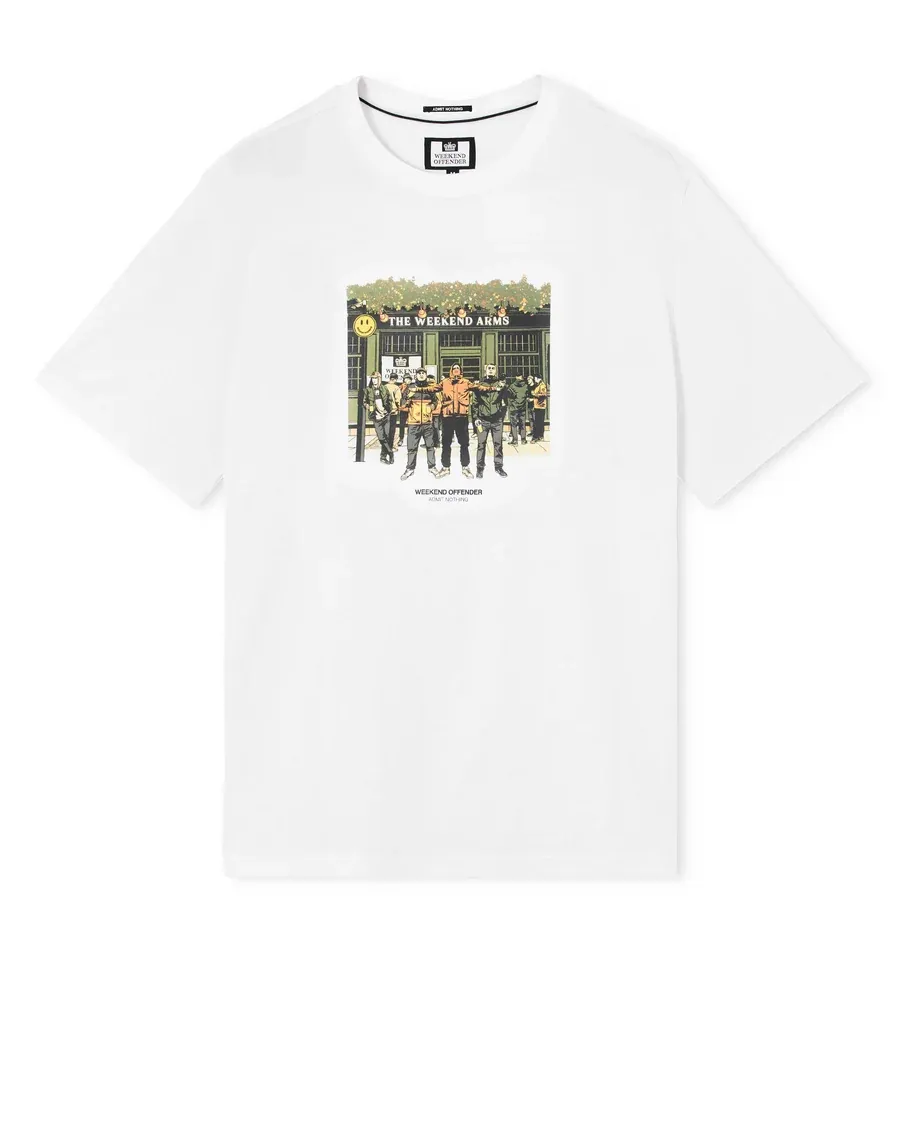 Taberna Grafik-T-Shirt Weiß Weekend Offender