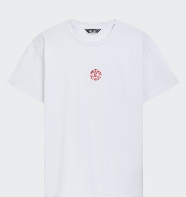 DMWU PIN T-SHIRT WHITE/RED UNFAIR ATHLETICS