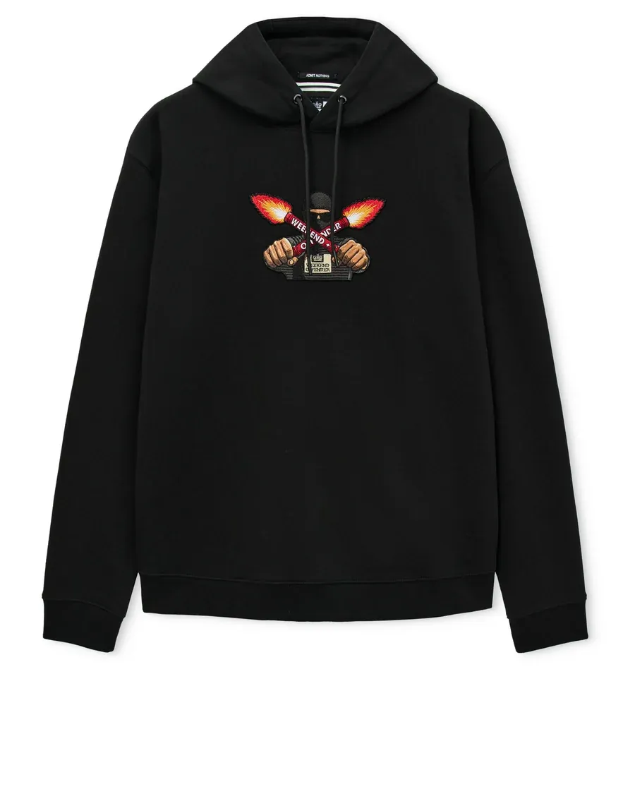 Fulgar Grafik-Hoodie Schwarz Weekend Offender