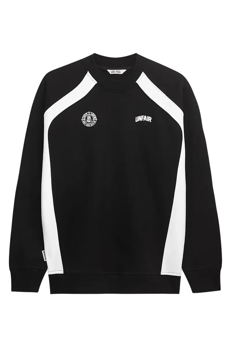 A TWO SIDE PANEL CREWNECK SWEATSHIRT BLACK UNFAIR ATHLETICS