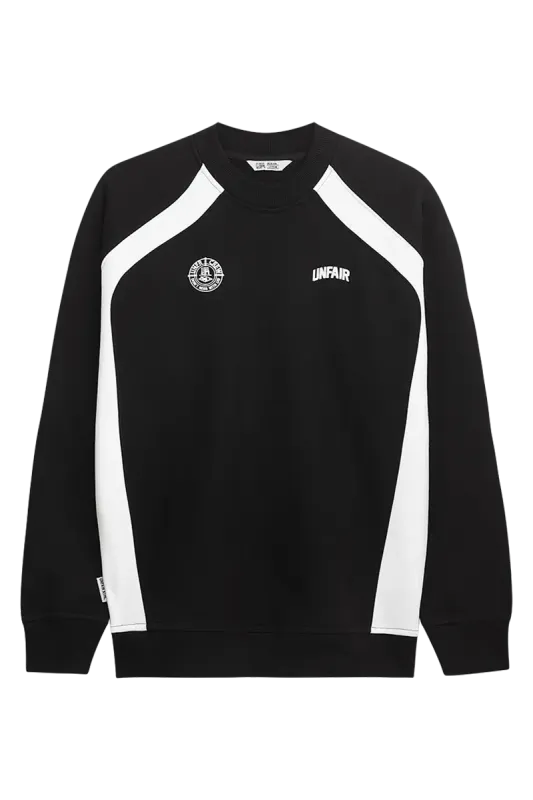A TWO SIDE PANEL CREWNECK SWEATSHIRT BLACK UNFAIR ATHLETICS