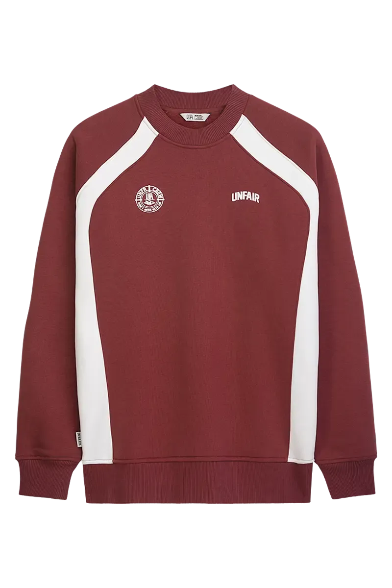 A TWO SIDE PANEL CREWNECK SWEATSHIRT MERLOT UNFAIR ATHLETICS