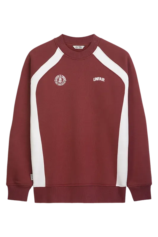 A TWO SIDE PANEL CREWNECK SWEATSHIRT MERLOT UNFAIR ATHLETICS
