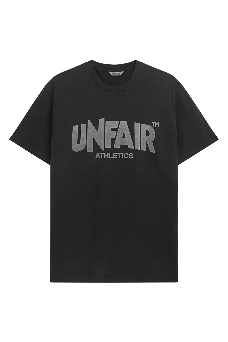 A CLASSIC LABEL T-SHIRT BLACK WASHED UNFAIR ATHLETICS