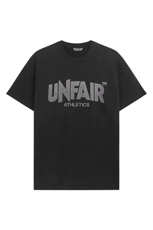A CLASSIC LABEL T-SHIRT BLACK WASHED UNFAIR ATHLETICS