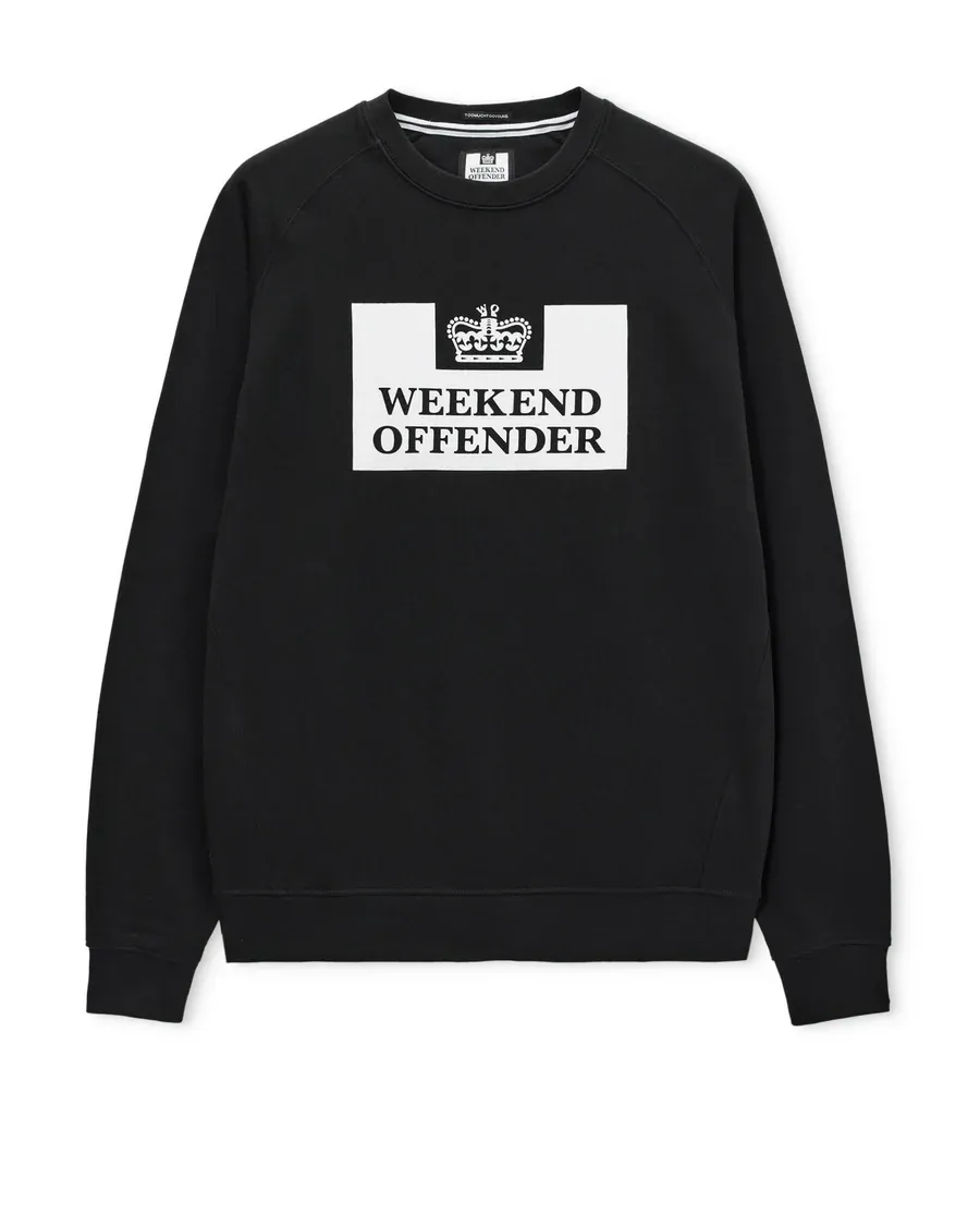 PENITENTIARY Classic Crew Neck Sweatshirt Black Weekend Offender