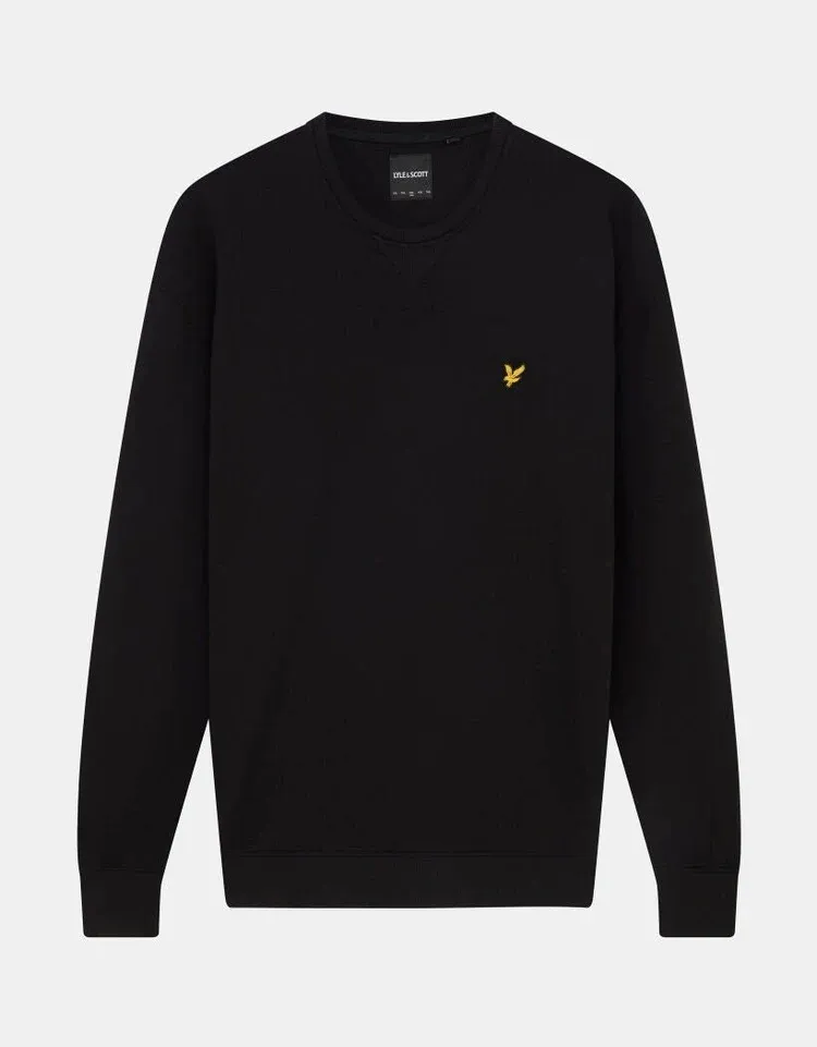 BLACK CREW NECK SWEATSHIRT LYLE &amp; SCOTT