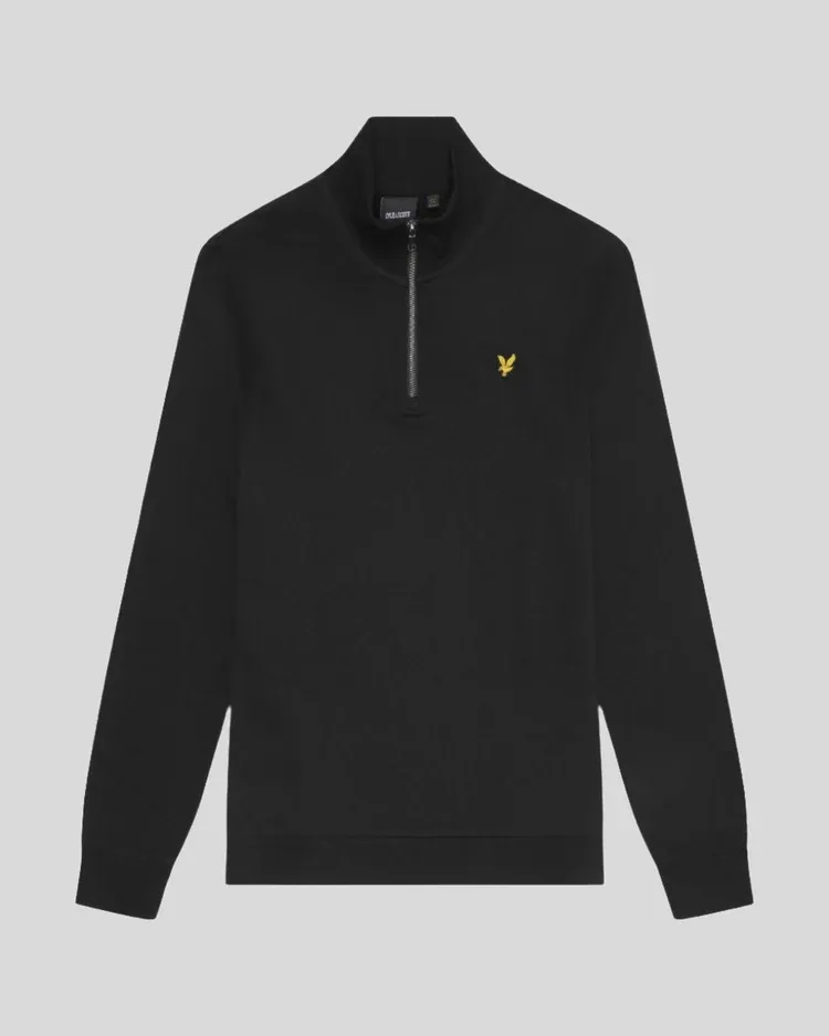 BLACK QUARTER ZIP  SWEATSHIRT LYLE &amp; SCOTT