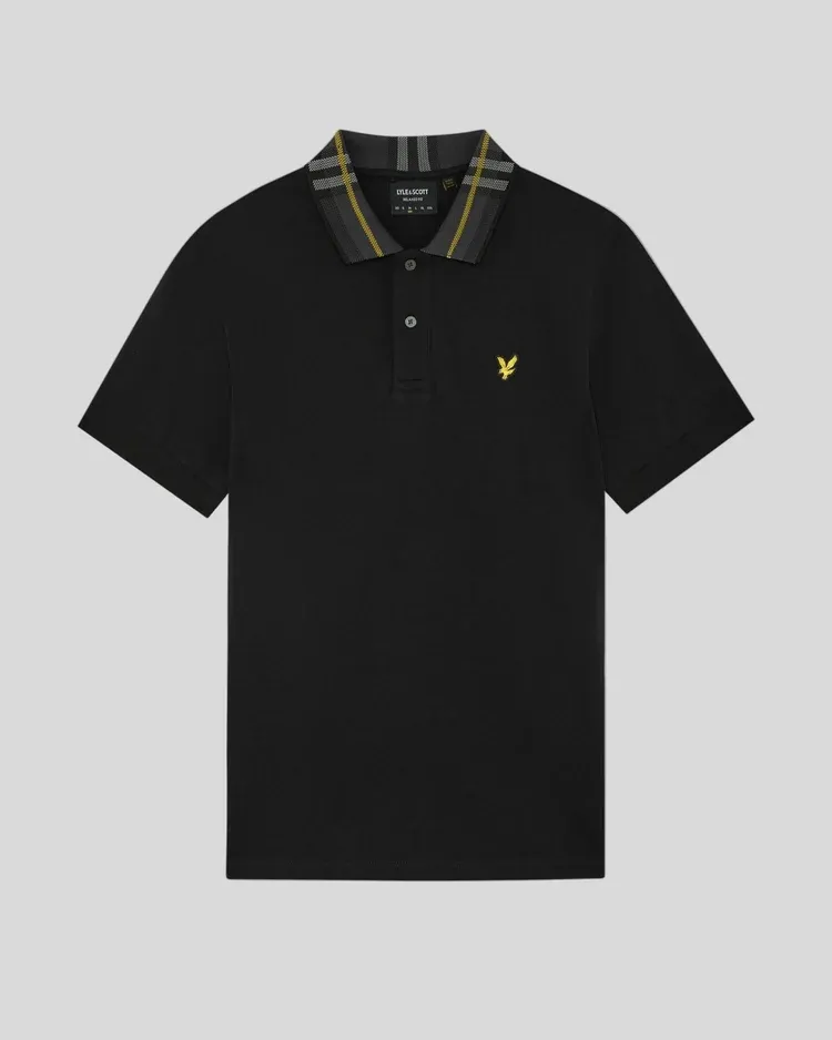 BLACK TARTAN POLO SHIRT LYLE &amp; SCOTT