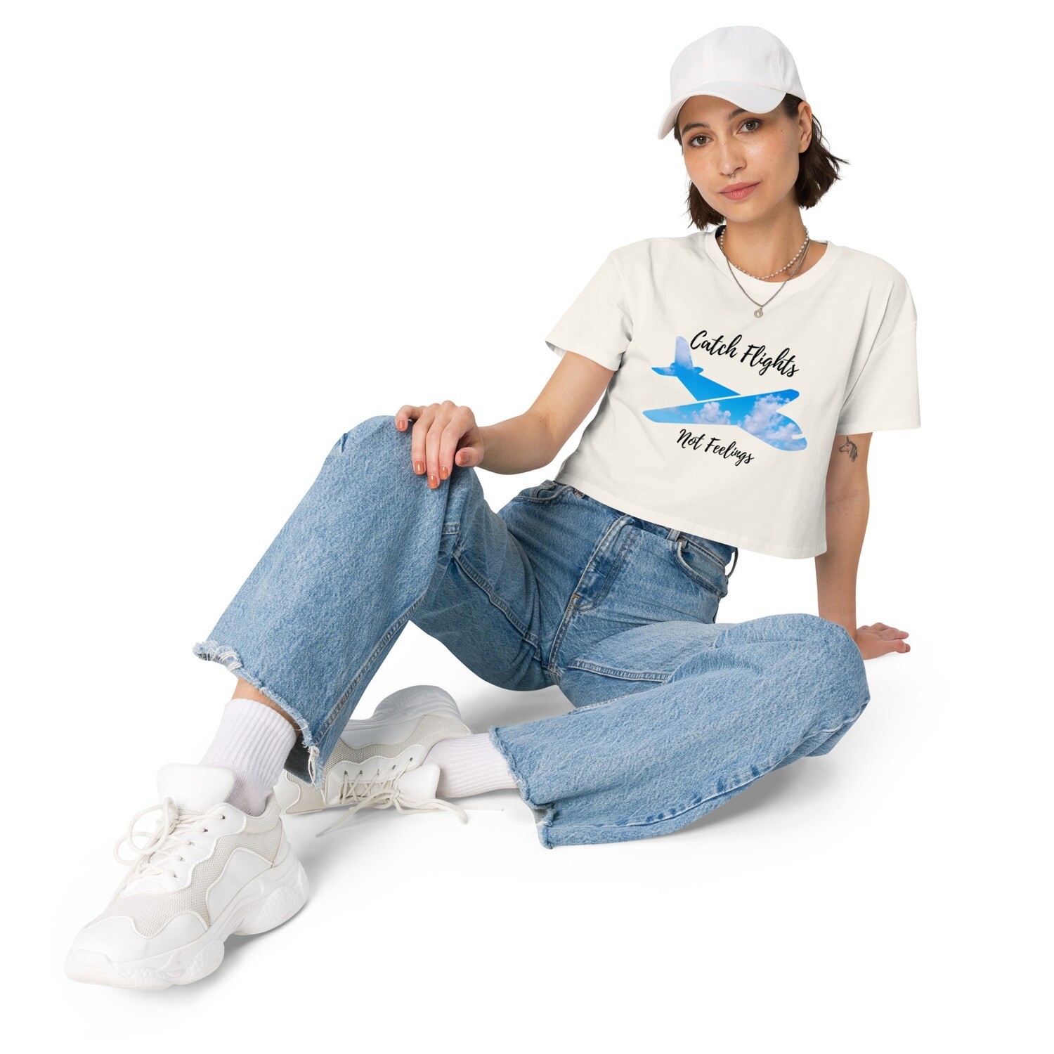 Catch Flights Not Feelings Crop Top 