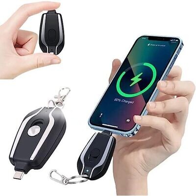Portable Keychain Charger For iphone| 1500mAh Ultra-Compact Mini Battery Pack | Fast Charging Backup Power Bank For Iphone Devices - Lightening