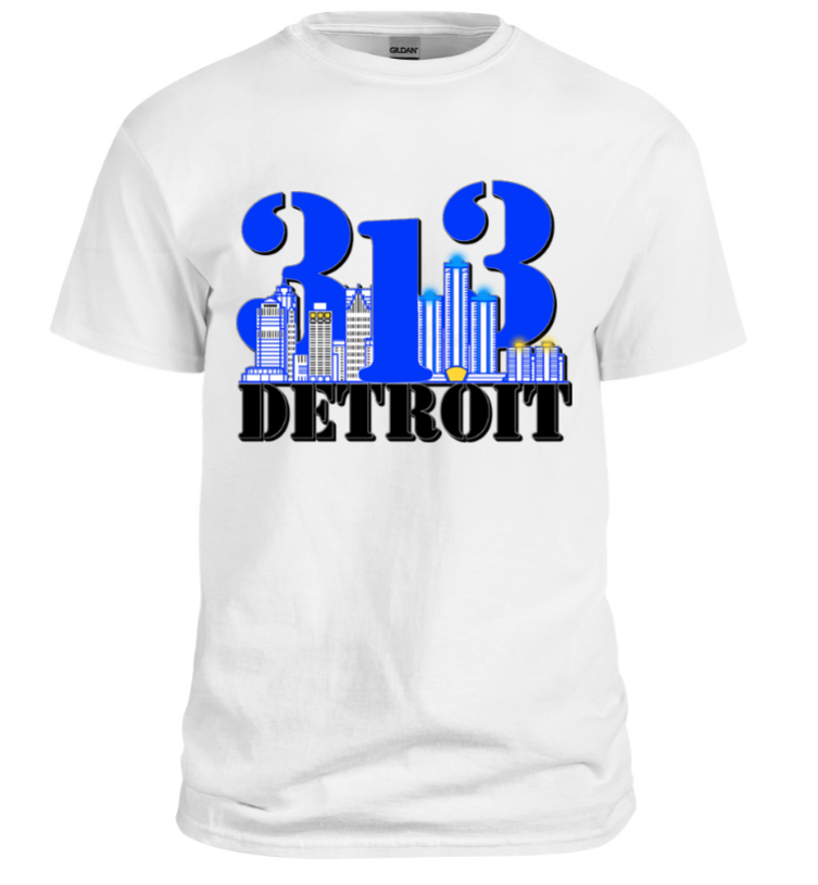 313 Detroit Skyline Blue