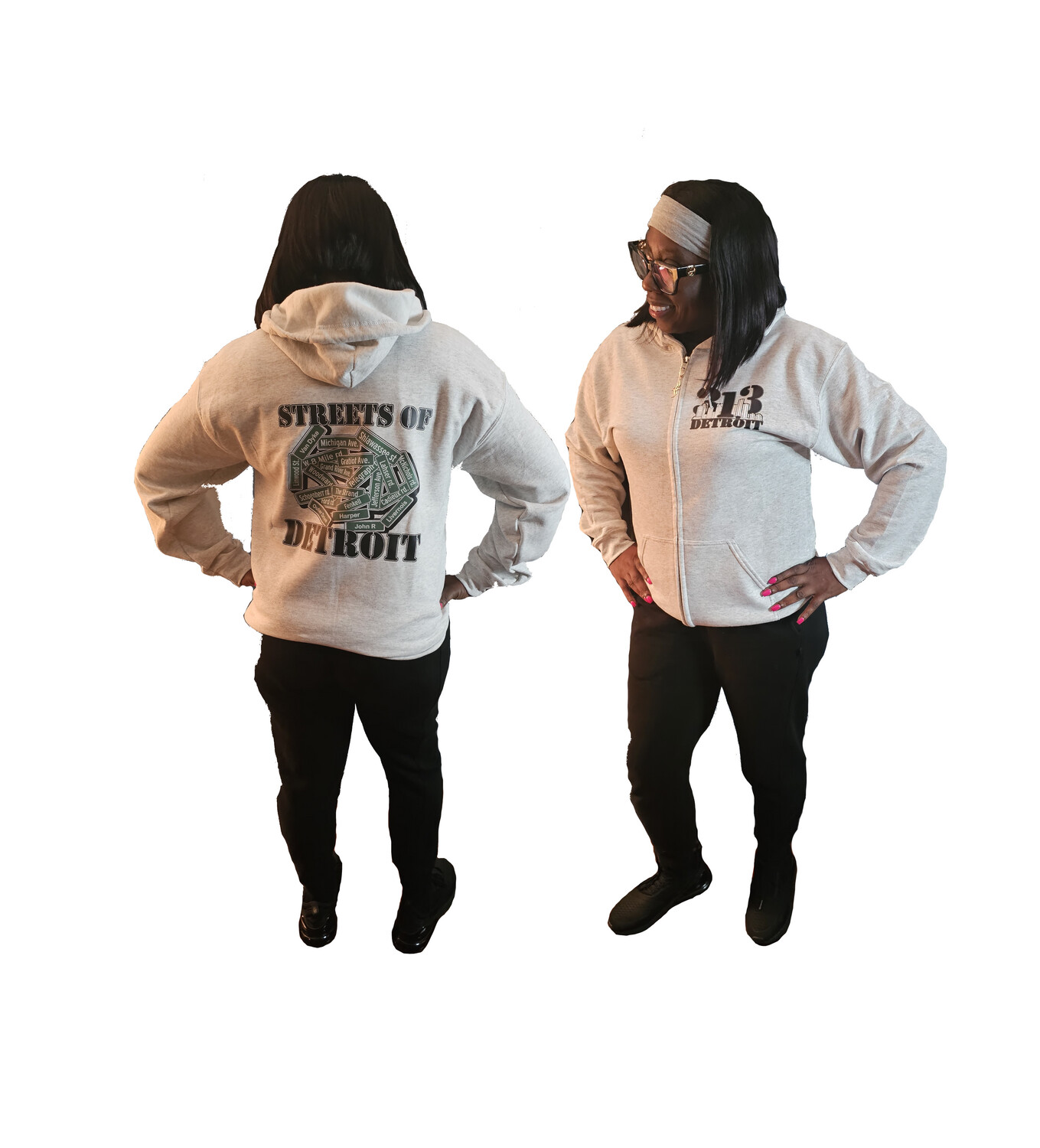 The Stacey Full Zip Hoodie-Streets of Detroit