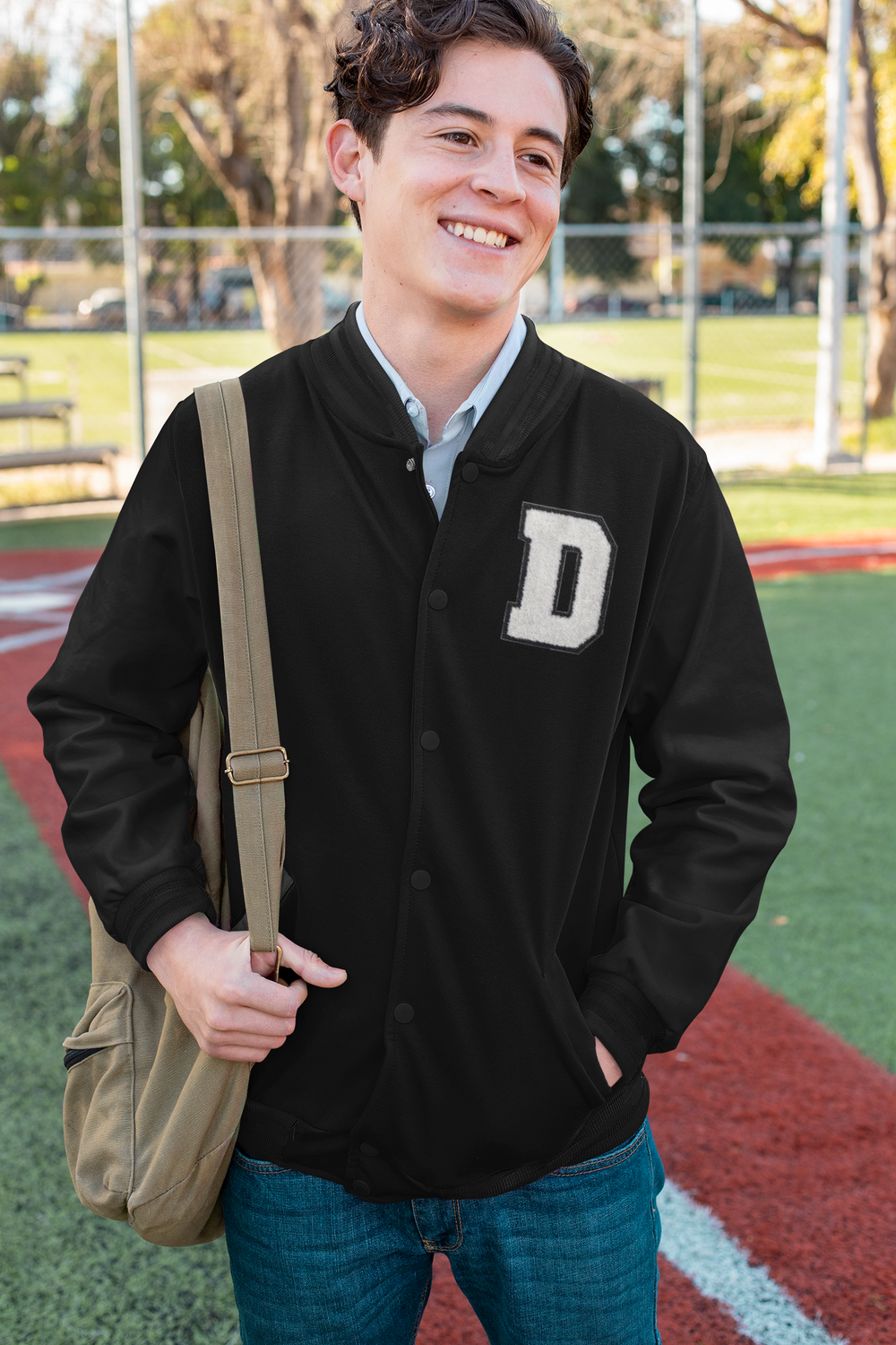 Black Out Varsity Jacket, Fit: Men